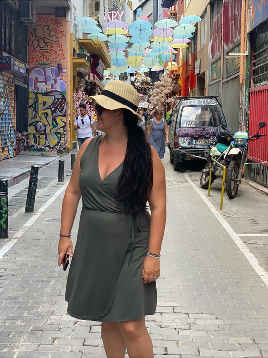 a new day Dresses & Skirts - a new day Olive Wrap-Style Sleeveless Midi Dress